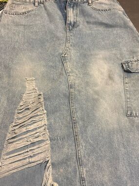 Light Blue Distressed skirt